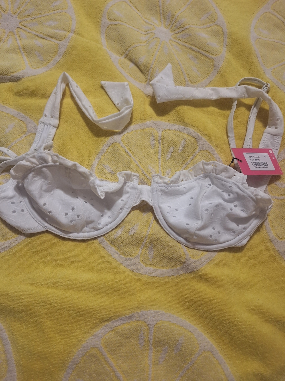 Edikted White Eyelet Underwire Bikini Top